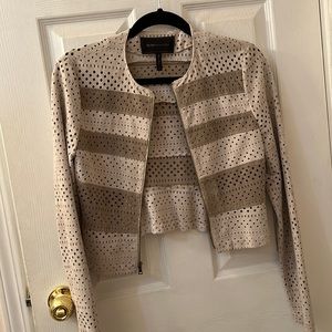 BCBGMaxAzria Cropped faux suede jacket